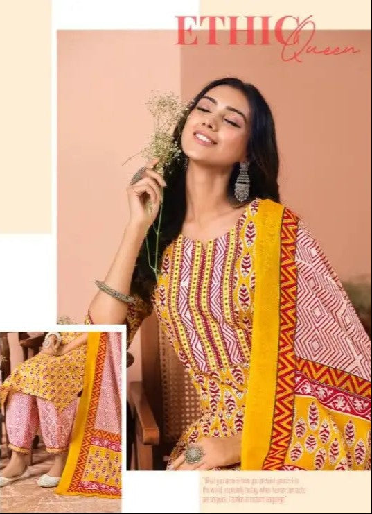 Ready SG Stock- Summer Wear Cotton Blend Comfortable Afgani/Pathani Style Punjabi 3 Pcs Suit with Dupatta Indian Dresses