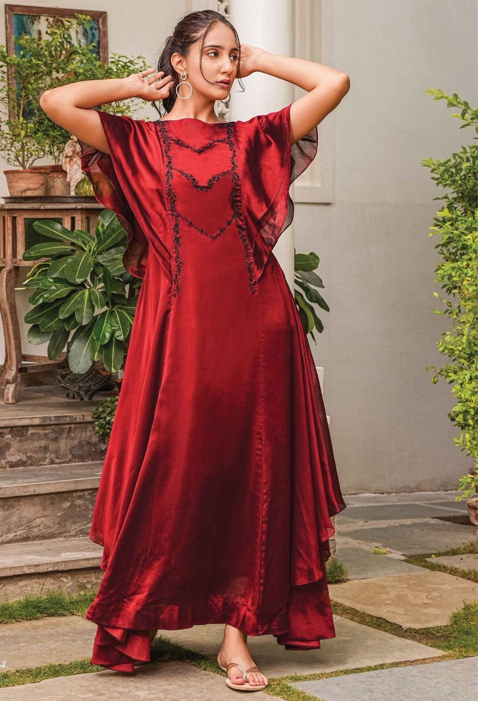 [Ready SG Stock] Indian Designer Georgette / Raw Silk Premium Partywear 1 Pc Gown with Linings / Inner