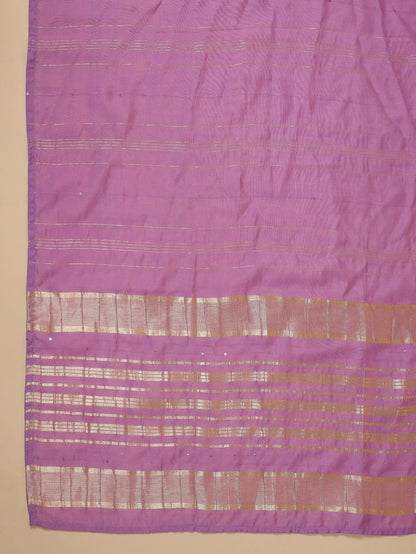 [ Ready SG Stock ] Lavender Cotton Blend Solid Straight Kurta Set Punjabi Suit with Dupatta [ Indian Dresses ]