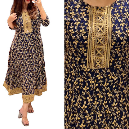 [Ready SG Stock] New Rayon One-Piece Dress with Full Thread Embroidery & Sequins work [Indian Dresses]