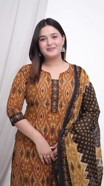 [Ready SG Stock] Plus Size Comfortable Cotton 3 Pcs Punjabi Suit With Dupatta [INDIAN DRESS]