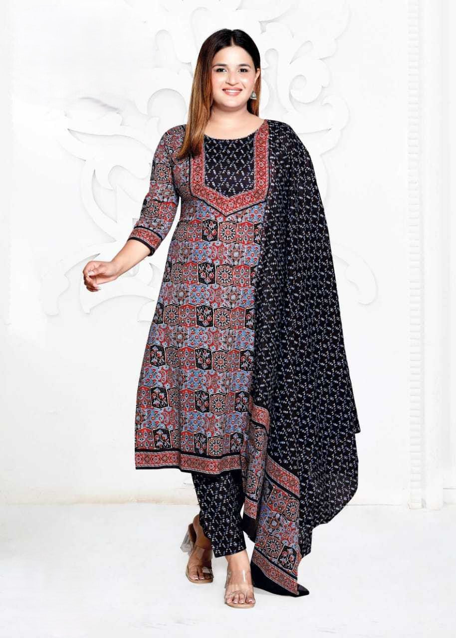 [Ready SG Stock] Size 3XL to 6XL Comfortable Cotton Plus Size 3 Pcs Punjabi Suit With Dupatta [INDIAN DRESS]