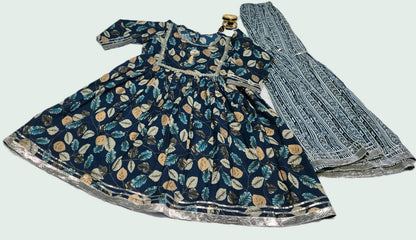 Ready SG Stock- 1 to 10 Yrs Girls Sharara Dress 2 Pcs Pure Soft Cotton Punjabi Suit [Traditional Dresses for Kid's]