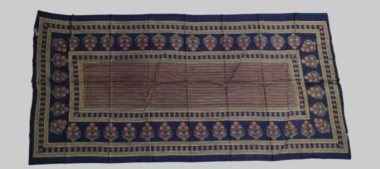 [Ready SG Stock] Pure Cotton Royal Blue Printed Ethnic Dupatta [Only Dupatta]
