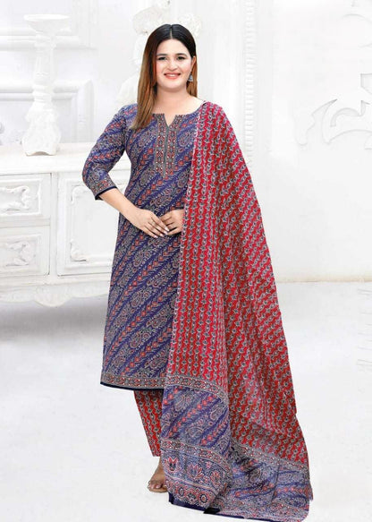 [Ready SG Stock] Size 3XL to 6XL Comfortable Cotton Plus Size 3 Pcs Punjabi Suit With Dupatta [INDIAN DRESS]