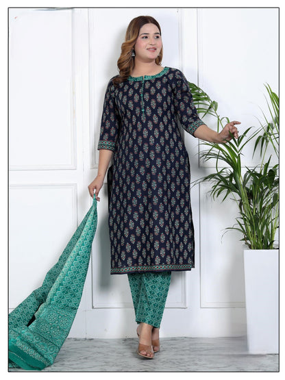 [Ready SG Stock 7 Colors- Size 3XL to 6XL] Comfortable Cotton Plus Size 3 Pcs Punjabi Suit With Dupatta [INDIAN DRESS]