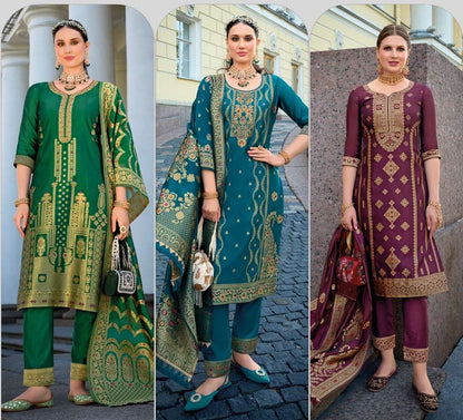 [Ready SG Stock] Deepavali & Wedding-Wear Pure Silk 3 Pcs Punjabi Suit + Inner[ Premium Indian Dresses]