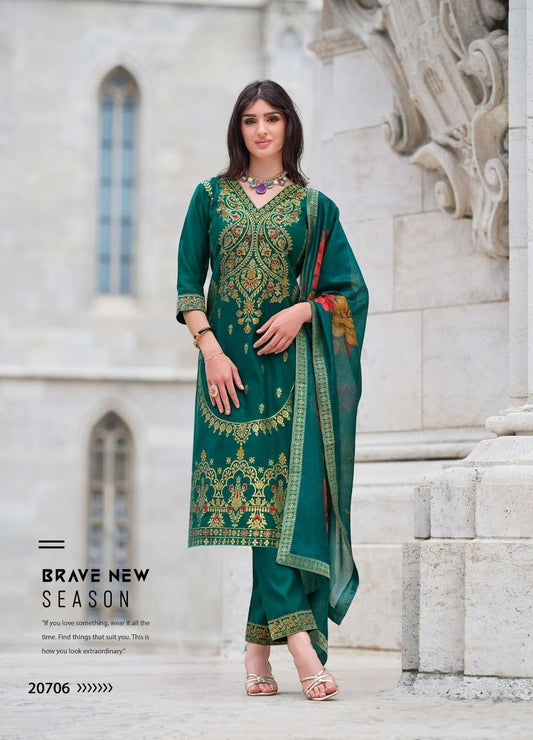 [Ready SG Stock] Deepavali & Wedding-Wear Pure Silk 3 Pcs Punjabi Suit + Inner[ Premium Indian Dresses]