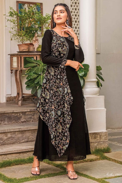 [Ready SG Stock] Indian Designer Georgette / Raw Silk Premium Partywear 1 Pc Gown with Linings / Inner