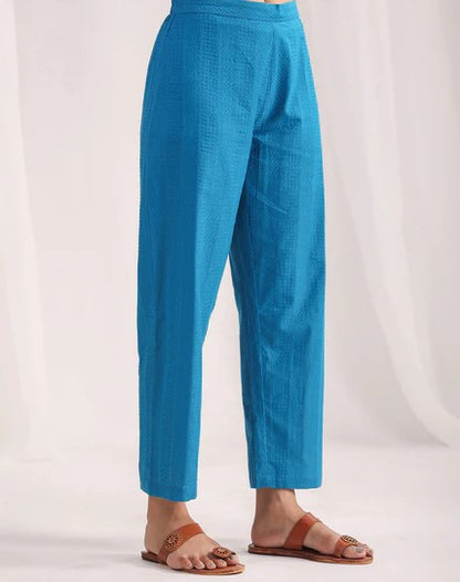 [Ready SG Stock] Teal Cotton Jacquard Self Desgin A-Line 2 Pcs Punjabi Suit [Indian Casual Dresses]