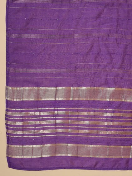 [ Ready SG Stock ] Purple Cotton Blend Yoke Design Straight Kurta 3 Pcs Punjabi Suit with Dupatta [ Indian Dresses ]