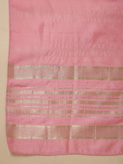 [ Ready SG Stock ] Pink Cotton Blend Embroidered Straight Cut 3 Pcs Punjabi Suit with Dupatta [ Indian Dresses ]