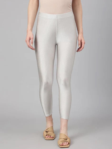 [Ready SG Stock] Silver Ankle Length Viscose Lycra Legging [Only Bottomwear]