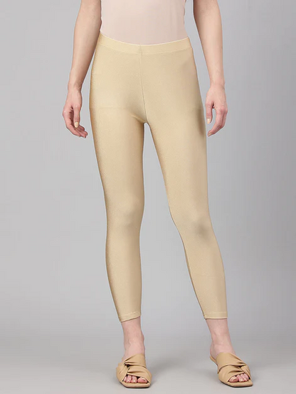 [Ready SG Stock] Light Golden Ankle Length Viscose Lycra Legging [Only Bottomwear]