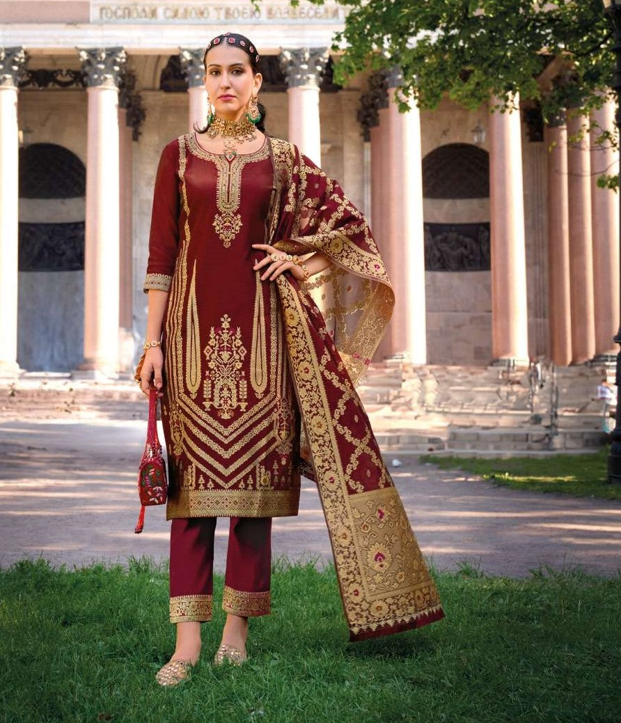 [Ready SG Stock] Deepavali & Wedding-Wear Pure Silk 3 Pcs Punjabi Suit + Inner[ Premium Indian Dresses]