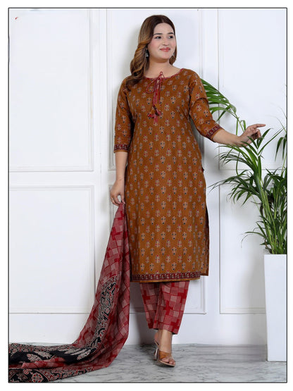 [Ready SG Stock 7 Colors- Size 3XL to 6XL] Comfortable Cotton Plus Size 3 Pcs Punjabi Suit With Dupatta [INDIAN DRESS]