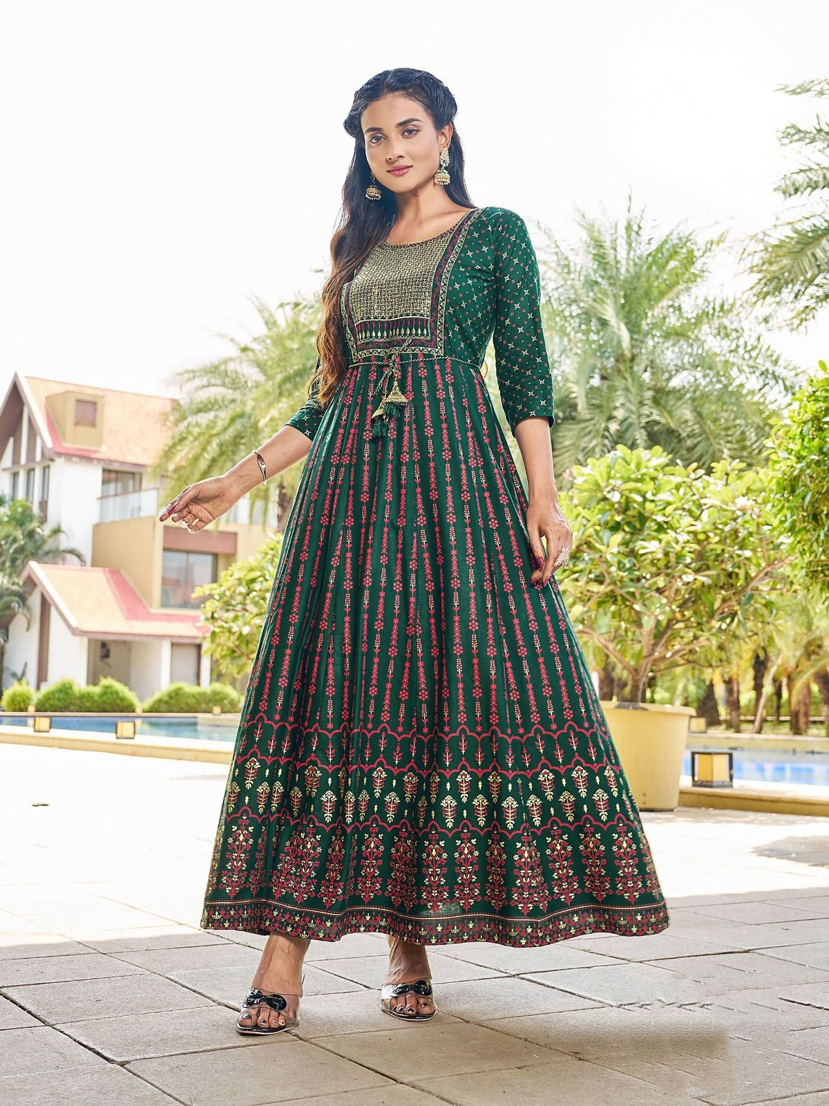 Buy Navy Blue Thread Embroidered Party Wear Net Anarkali Gown Online