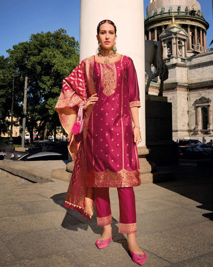 [Ready SG Stock] Deepavali & Wedding-Wear Pure Silk 3 Pcs Punjabi Suit + Inner[ Premium Indian Dresses]