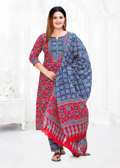 [Ready SG Stock] Size 3XL to 6XL Comfortable Cotton Plus Size 3 Pcs Punjabi Suit With Dupatta [INDIAN DRESS]