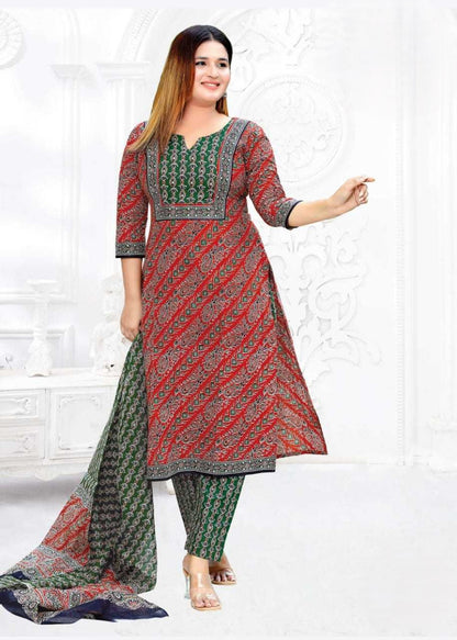 [Ready SG Stock] Size 3XL to 6XL Comfortable Cotton Plus Size 3 Pcs Punjabi Suit With Dupatta [INDIAN DRESS]