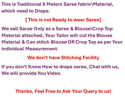 [Ready SG Stock] Blue Cotton Silk Woven Ethnic Motifs Saree with attached Blouse Material - Indian saree