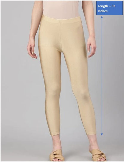 [Ready SG Stock] Light Golden Ankle Length Viscose Lycra Legging [Only Bottomwear]