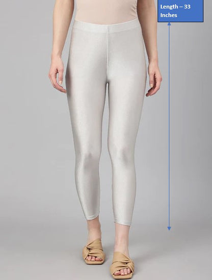 [Ready SG Stock] Silver Ankle Length Viscose Lycra Legging [Only Bottomwear]