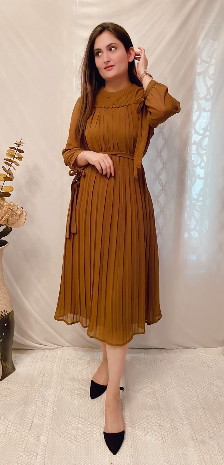pleated dress india Yam India
