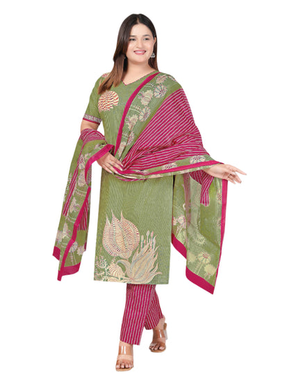 [Ready SG Stock- Size 3XL to 6XL] Comfortable Cotton Plus Size 3 Pcs Punjabi Suit With Dupatta [INDIAN DRESS]