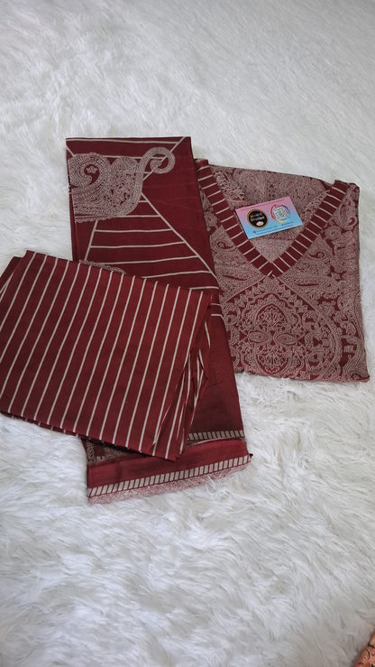 [Ready SG Stock- Size 3XL to 6XL] Comfortable Cotton Plus Size 3 Pcs Punjabi Suit With Dupatta [INDIAN DRESS]
