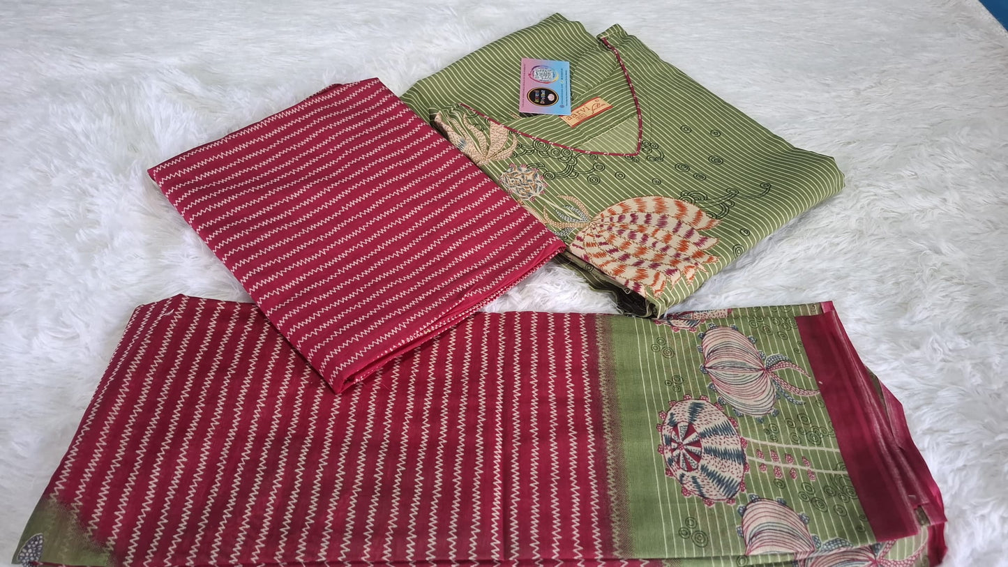 [Ready SG Stock- Size 3XL to 6XL] Comfortable Cotton Plus Size 3 Pcs Punjabi Suit With Dupatta [INDIAN DRESS]