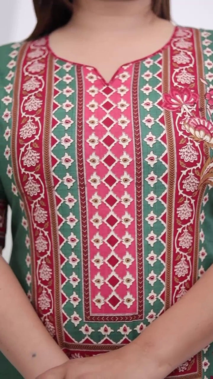 [Ready SG Stock]  Plus Size Comfortable Cotton 3 Pcs Punjabi Suit With Dupatta [INDIAN DRESS]