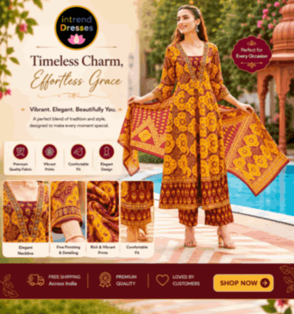[Ready SG Stock] Mustard Yellow Printed Cotton Anarkali Kurta Pant With Dupatta Set [Indian Dresses]