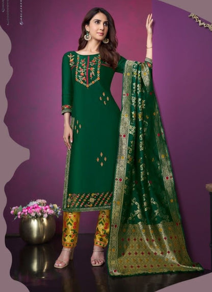 [Ready SG Stock] Party Function Wedding-Wear Viscose Silk Designer 3 Pcs Punjabi Suit [Indian Dresses