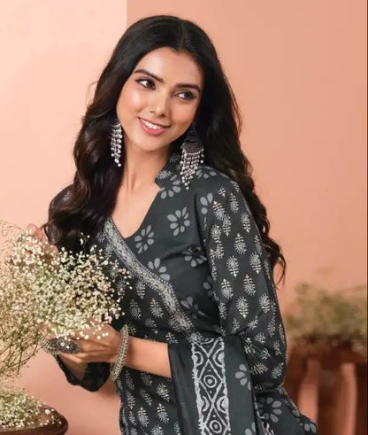 Ready SG Stock- Summer Wear Cotton Blend Comfortable Afgani/Pathani Style Punjabi 3 Pcs Suit with Dupatta Indian Dresses